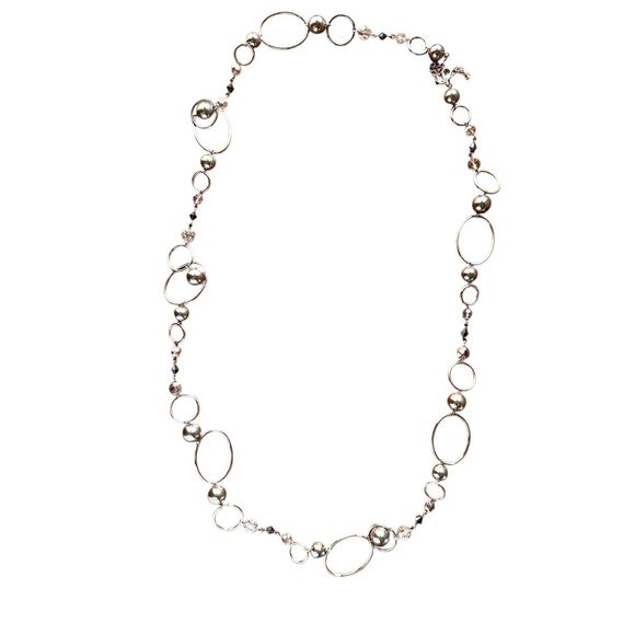 LIA SOPHIA Silver/Blue‎ Beaded Long Necklace - Picture 4 of 4